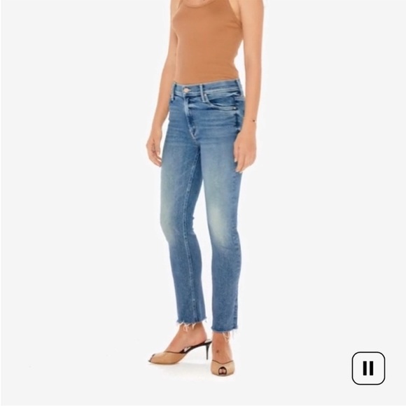 Mother The Mid Rise Dazzler Ankle Fray Jean Riding the Cliffside Sz 25 - Picture 2 of 16